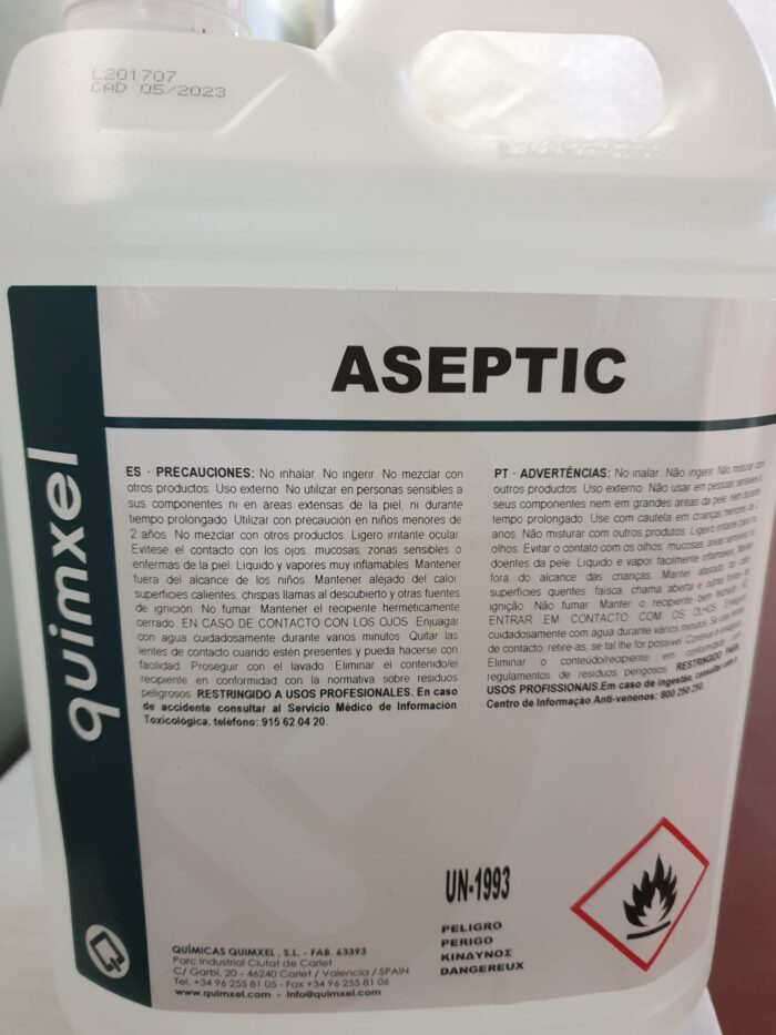 BOTE 5L GEL HIDROALCOHOLICO ASEPTIC