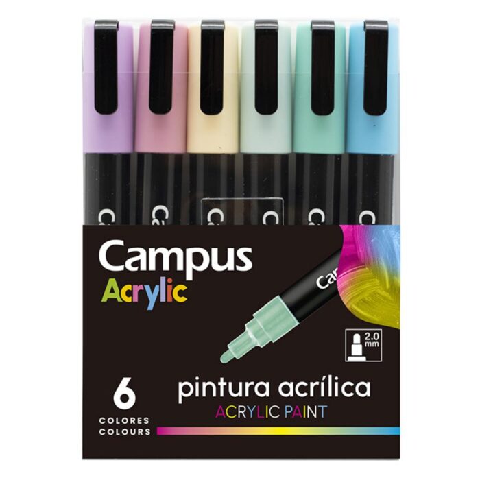 ROTULADOR CAMPUS ACRYLIC PACK 6