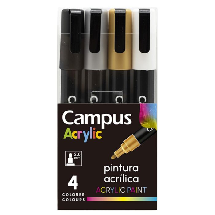 ROTULADOR CAMPUS ACRYLIC PACK 4