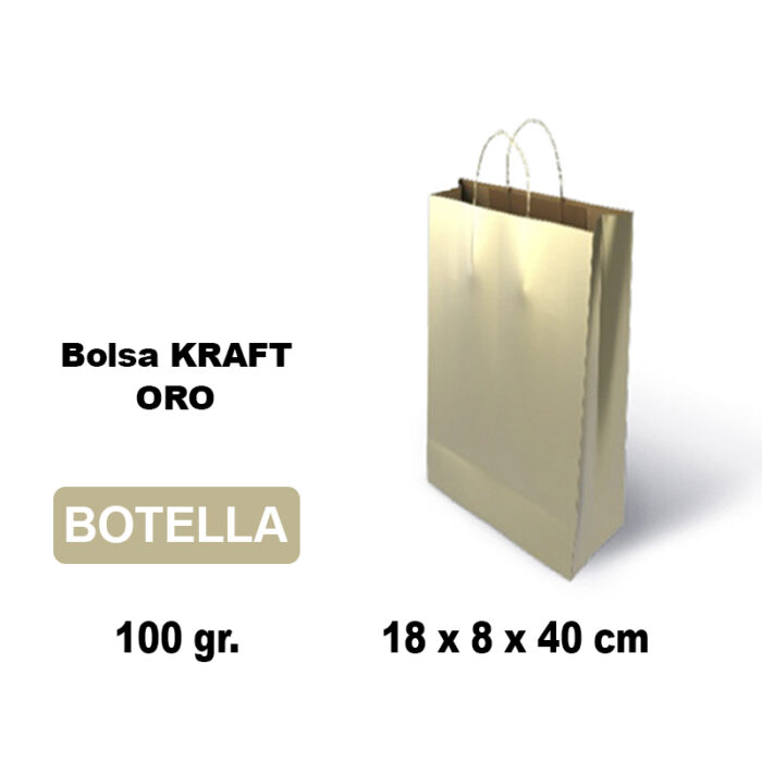 BOLSA BOTELLA ORO 18X8X40 100GR