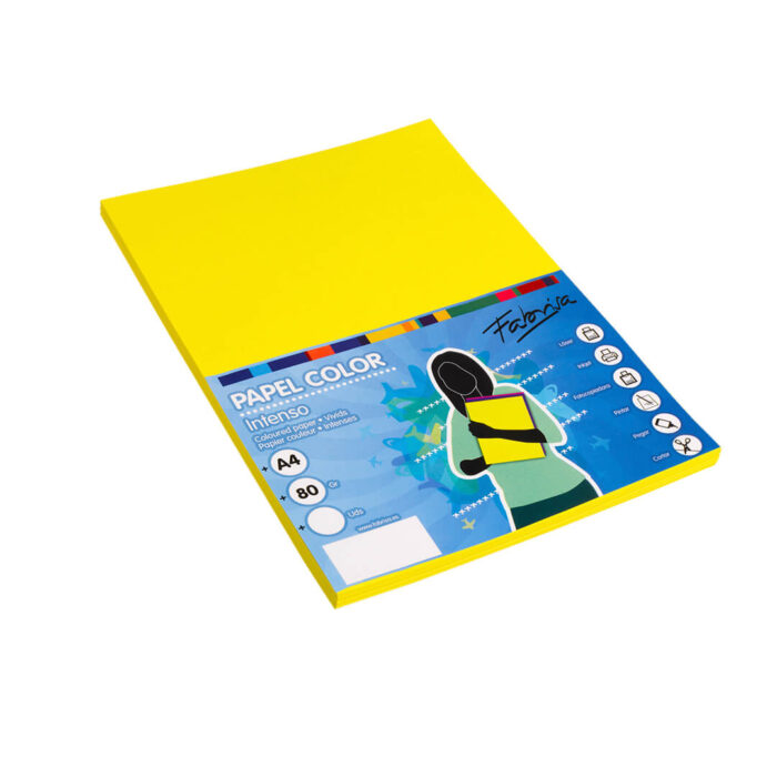 PAQ. 100H PAPEL 80G A4 AMARILLO FUERTE