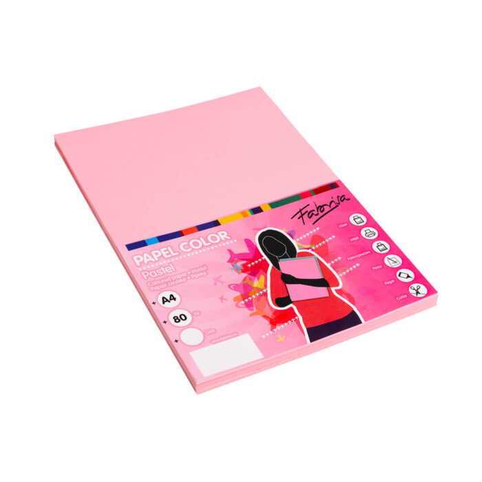 PAQ. 100H PAPEL 80G A4 ROSA CLARO
