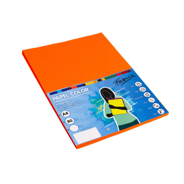 PAQ 100H PAPEL 80G A4 NARANJA