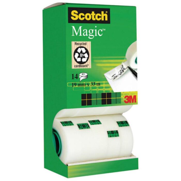 CINTA ADHESIVA INVISIBLE SCOTCH 19X33 CAJA 14 UNIDADES