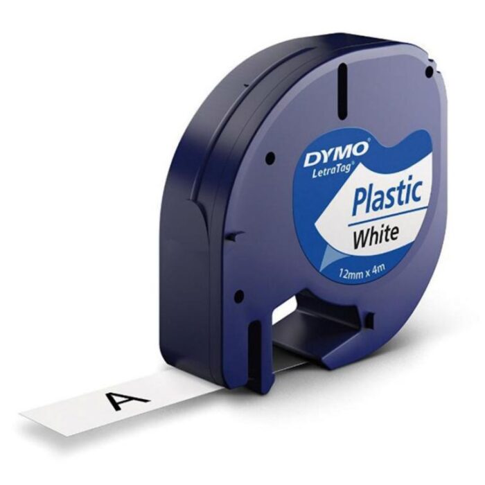 CINTA DYMO LETRATAG PLASTIC.NEGR/BLAN