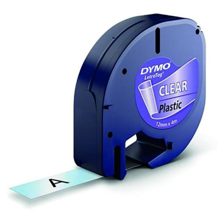 CINTA DYMO LETRATAG PLASTIC.NEGR/TRAN