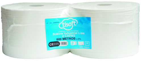 ROLLO CELULOSA EXTRA INDUSTRIAL BLANCO TISOFT 600MT 2C