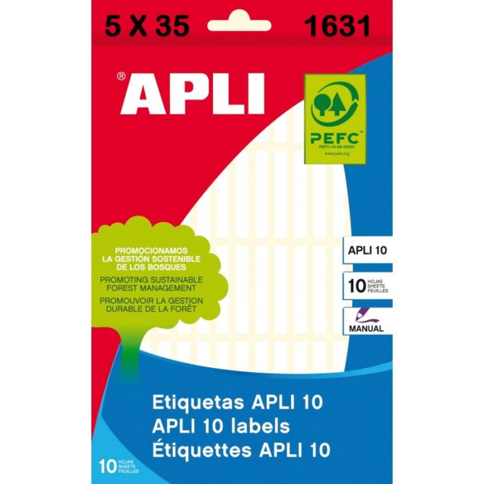 BOLSA 10 ETIQUETAS BLANCAS 5X35