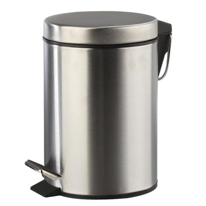 PAPELERA PEDAL Y TAPA INOX. 3 LITROS