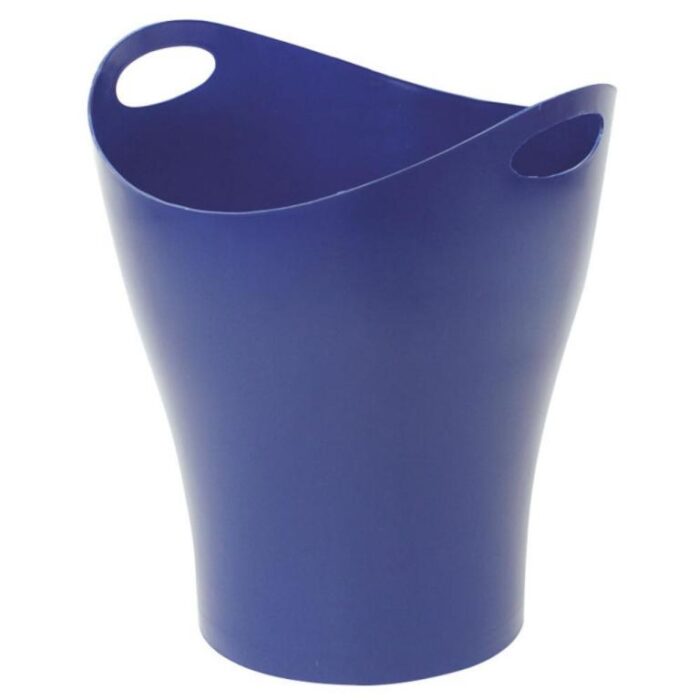 PAPELERA MAKRO PLASTICO OVAL AZUL OSC